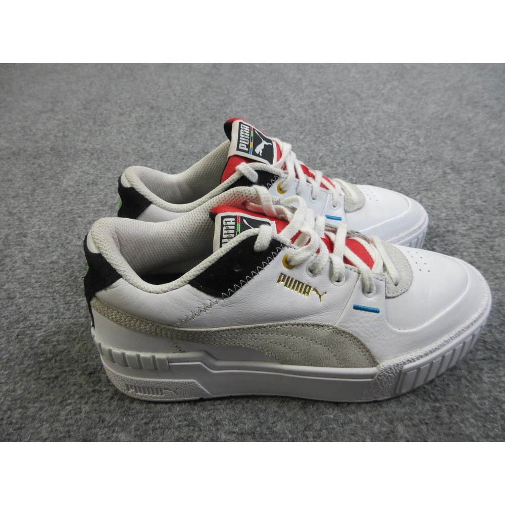 Puma Cali Star Shoes Womens Size 7 White Red Black 373908 01 Leather Sneakers